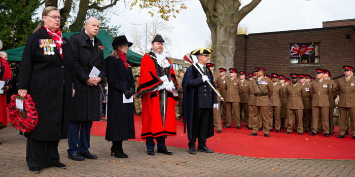 The Mayor of Ashford 2021-22 joined by local dignitaries for the Remembrance Sunday Service 2021