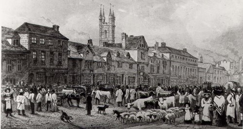 A photo of Ashford market lower high st in 1805