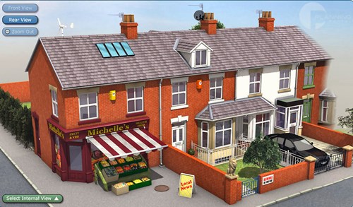 Terraced houses image from the Planning Portal's interactive house