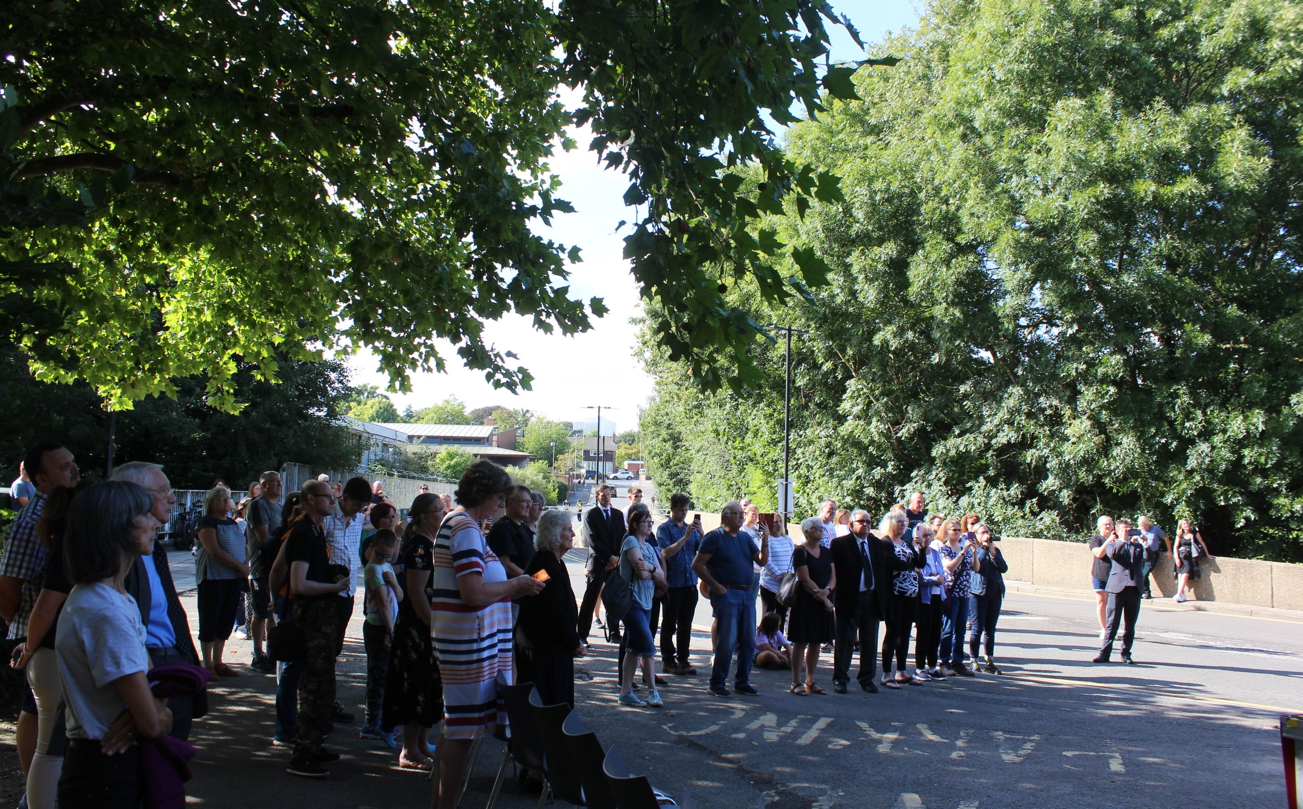 Image entitled Members of the public attending the Proclamation service at Ashford’s Civic Centre on 11 September, 2022