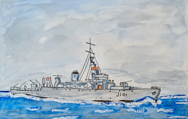 Painting of HMS Albacore