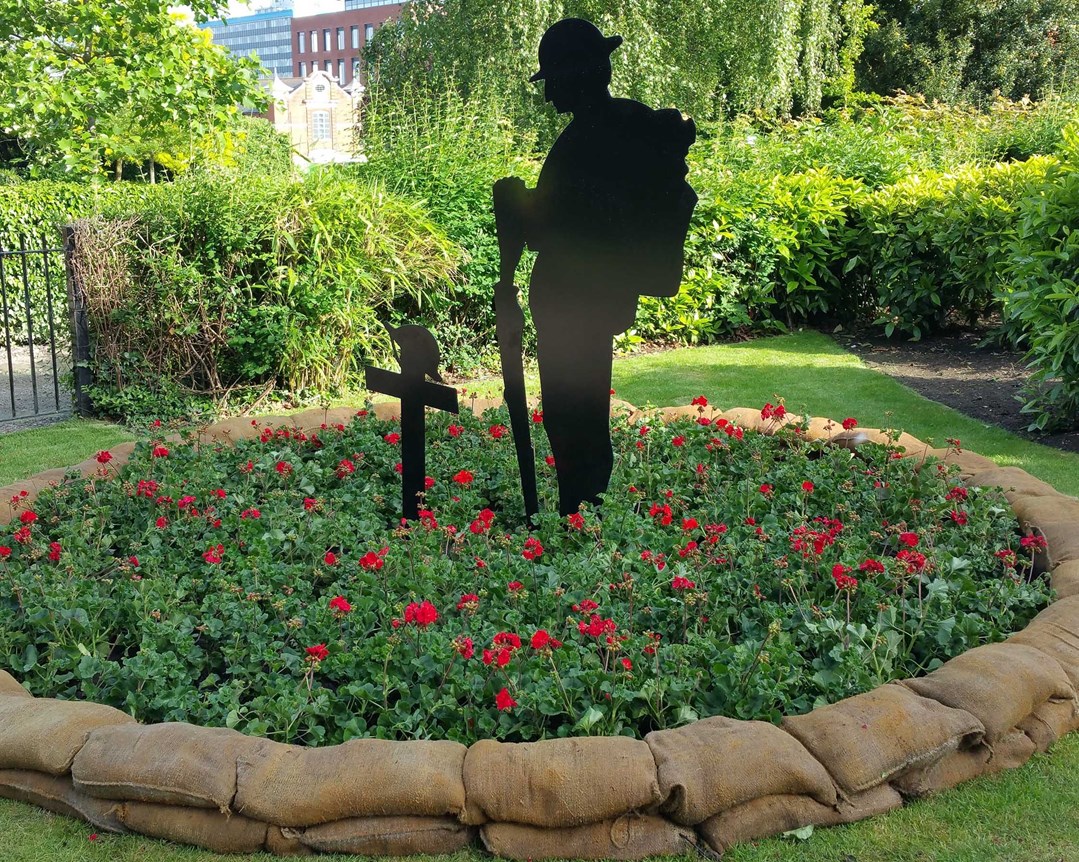 example of a tommy silhouette at the memorial gardens