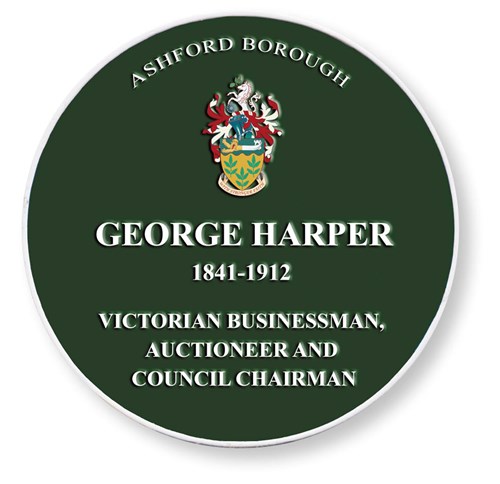 George Harper (1841-1912) digital green plaque. Victorian businessman, auctioneer and council chairman.