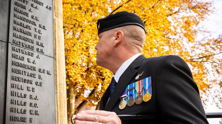 Veteran remembering those gone, but not forgotten at Ashford's War Memorial,2022