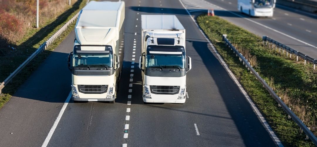photo of lorries on motorway