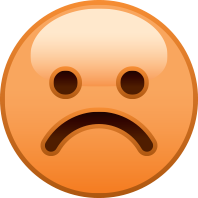 unhappy face feedback icon