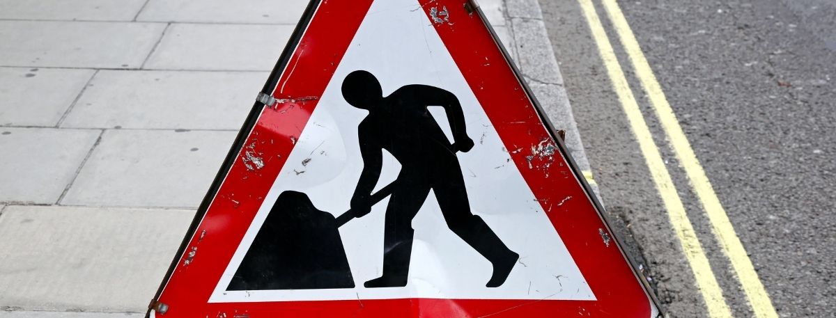 A roadworks sign