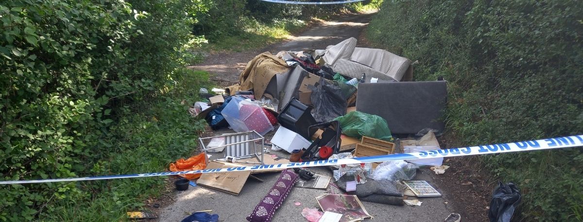 New Forest Lane fly-tip rubbish in Chilham, Ashford