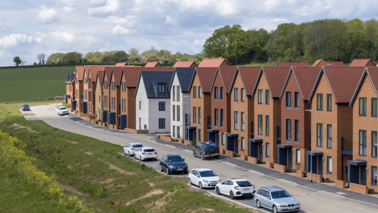 Row of new homes at Chilmington Green development in Ashford tile