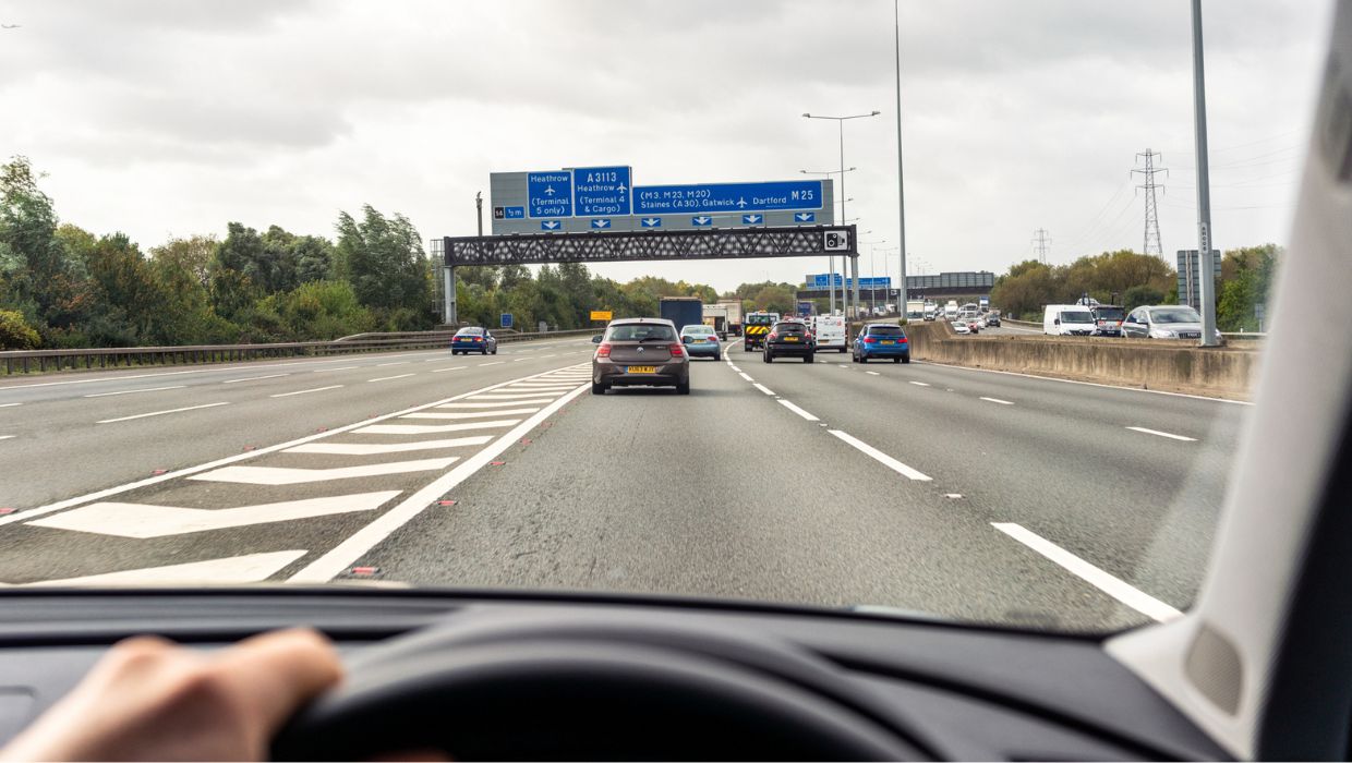 Driver on a motorway