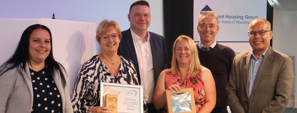 Ashford Borough Council celebrates winning the KHG Innovation Award for its Fortis House homeless scheme