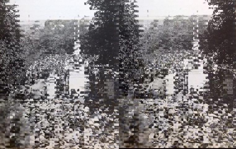 The unveiling of Ashford War Memorial