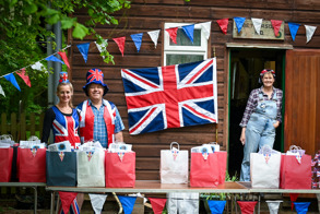 residents in Bethersden handing out VE Day goodie bags