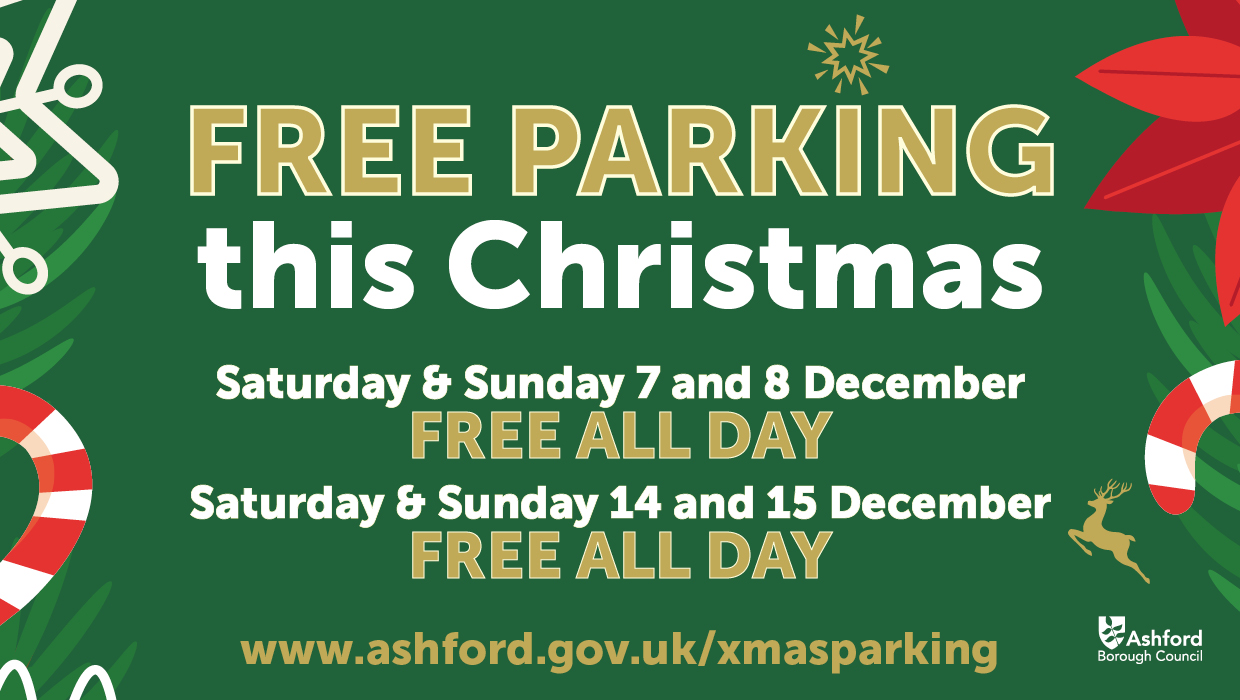 Graphic that details free parking in ABC car parks this Christmas tile