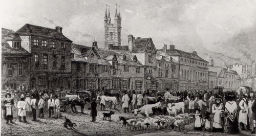 A photo of Ashford market lower high st in 1805