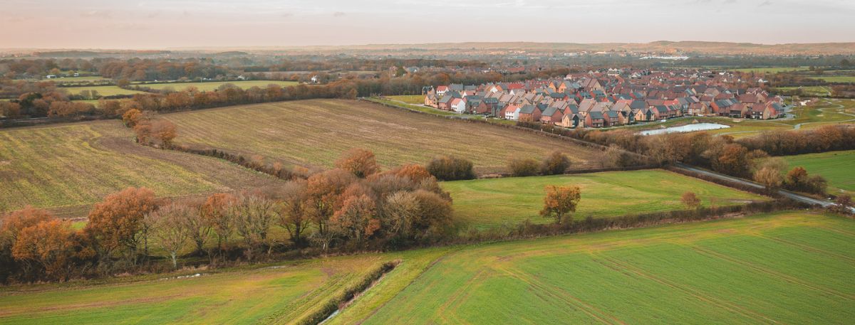 Aerial photo of Stodmarch development.