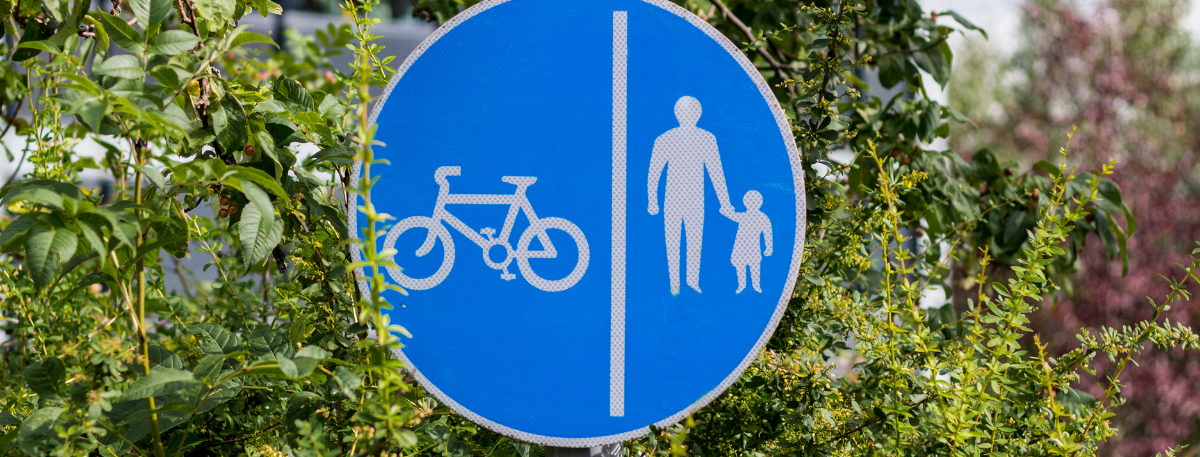 Cycling and walking sign in the countryside