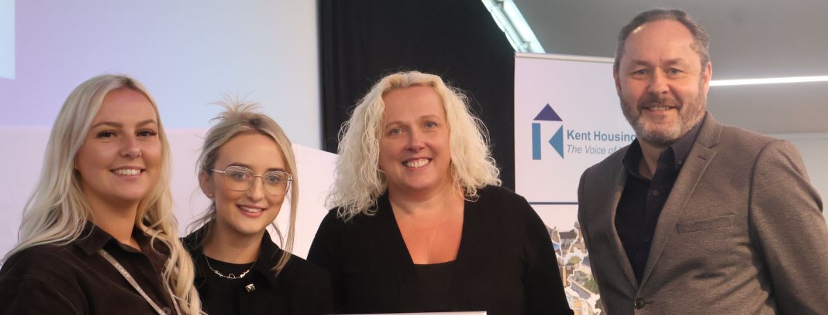 ABC Lettings collect their Kent KHG Housing Excellence Award from sponsor Southern Housing