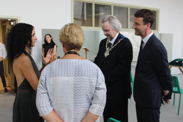 Image entitled Jasmin Vardimon Speaking To The Mayor