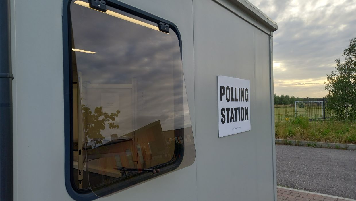 Polling station on election day