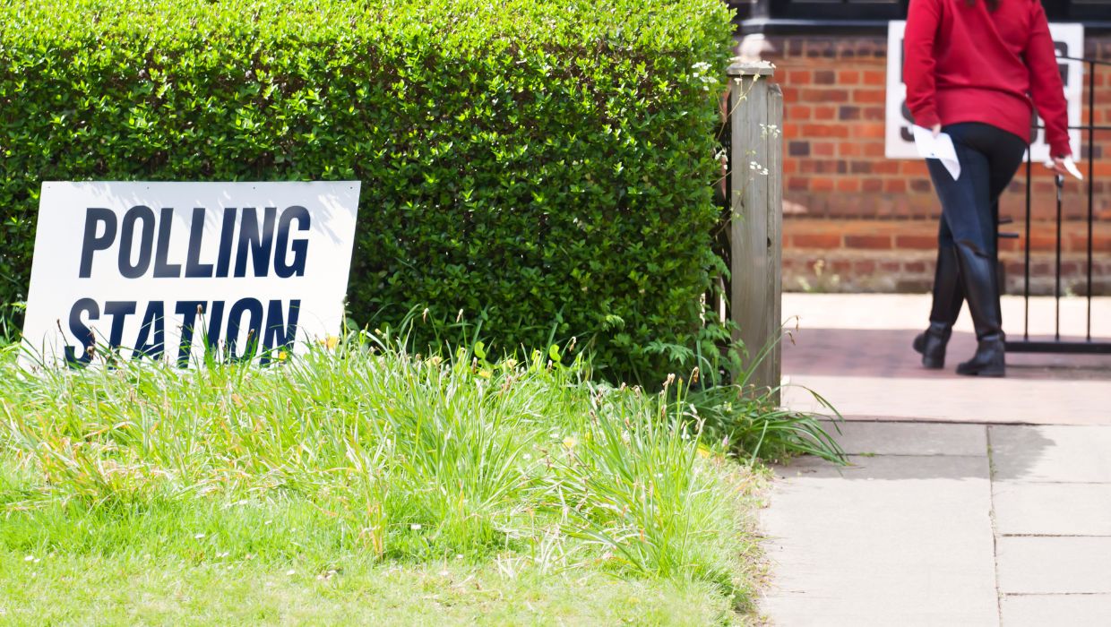 A picture outside a polling station on election day