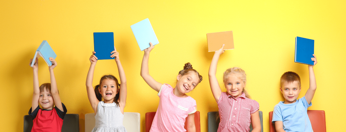 Children with books