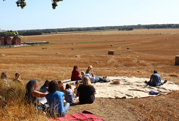 Residents sat on a hill overlooking the proposed SAGC site