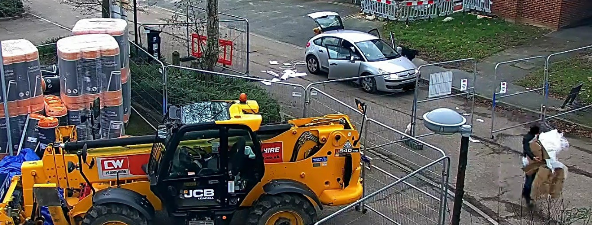 driver in bottom right view fly-tipping in Ashford, Kent