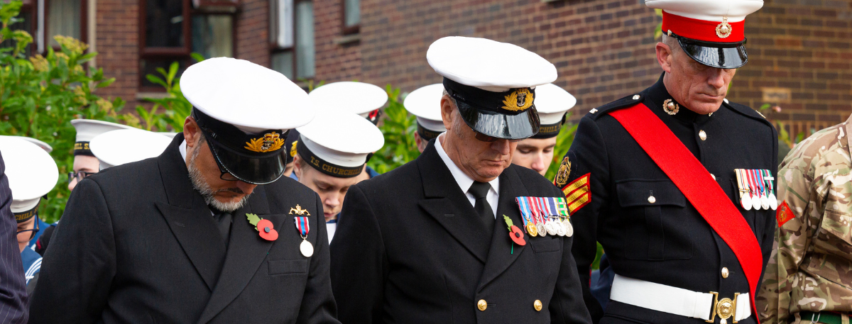 Veterans paying tribute at Ashford's Memorial Gardens, 2022