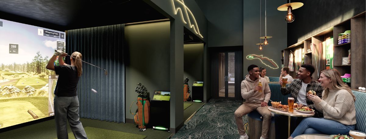 CGI image of golf simulator
