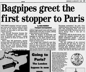 Newspaper clippings from January 1996