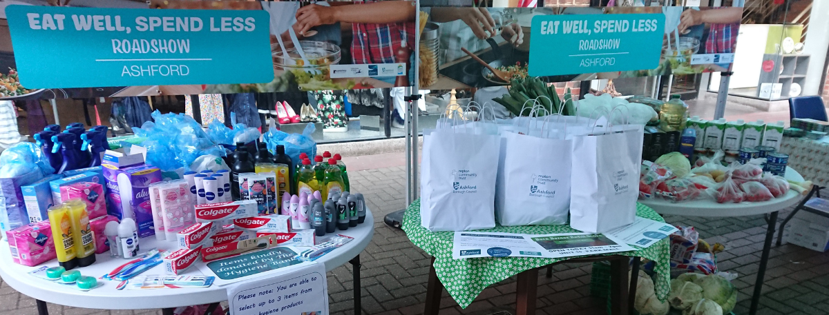 Stalls at the Eat Well Spend Less roadshow