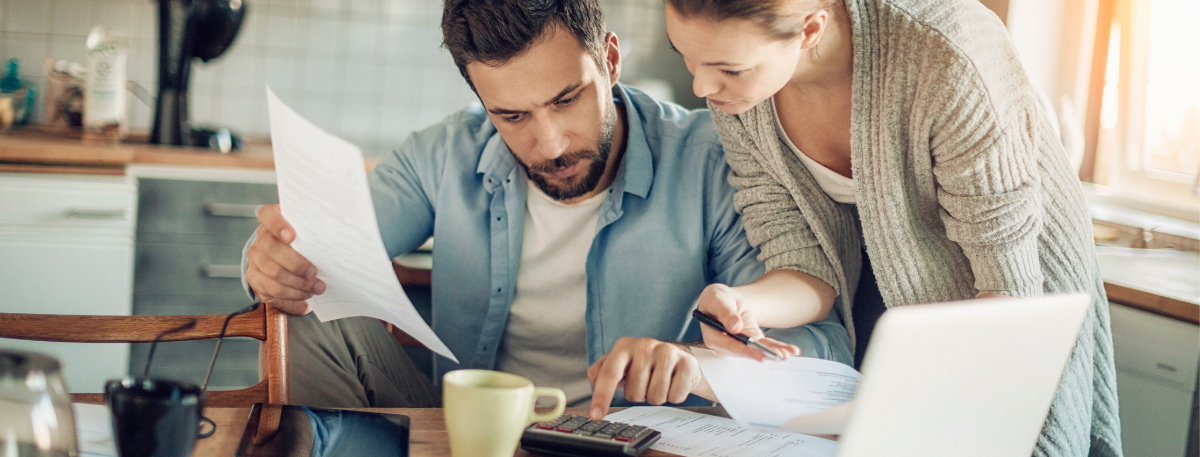 couple struggling with financial problems header