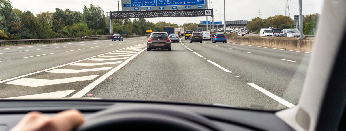 Driver on a motorway