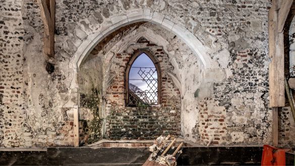 Historic England has funded urgent structural repairs to the vast Grade I listed 14th-century barn, built as the Great Hall of Charing Palace in Kent