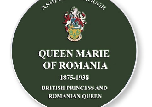 Queen Marie of Romania (1875-1938) green plaque. British Princess and Romanian Queen.