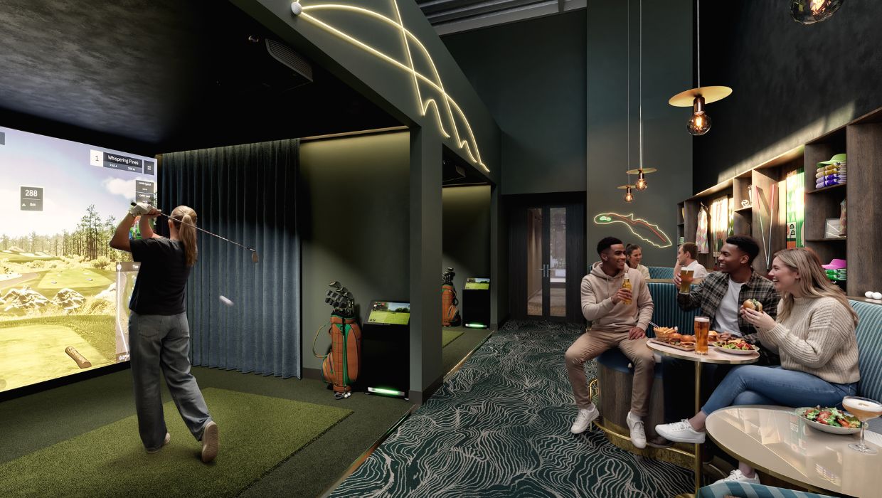 CGI image of golf simulator