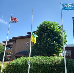 Ashford Borough Council Flag flying at half mast