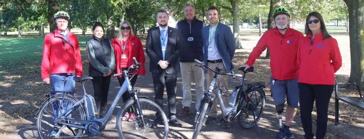 Ashford Borough Council staff and Spencer Dixon, Deputy Cabinet Member for Highways and Transport for Kent County Council, at Victoria Park
