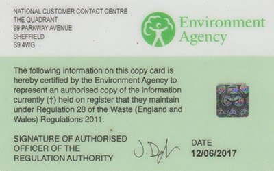 Example of Environment Agency Waste Licence