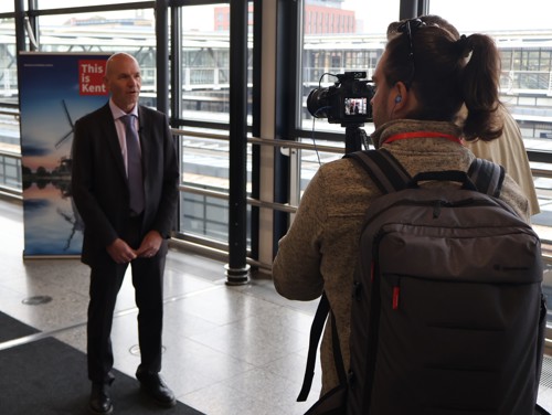 Leader of Ashford Borough Council Cllr Noel Ovenden at the Grow in Kent event at Ashford International Station