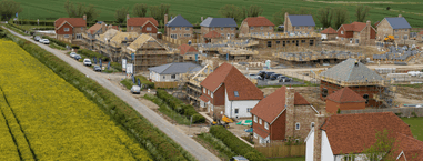 Houses under construction in Chilmington Green