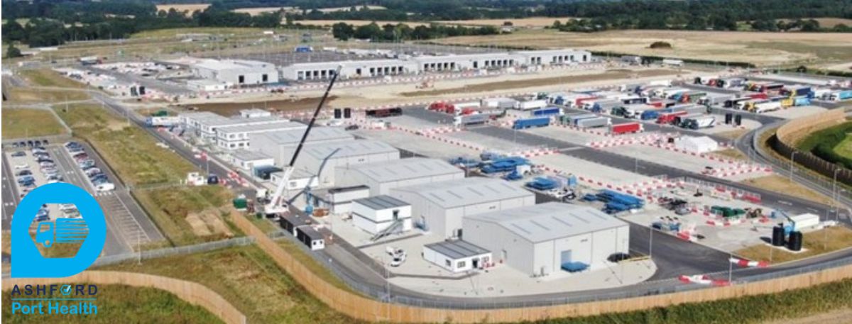 aerial view of ashford port health facility with ashford port health logo in bottom left corner