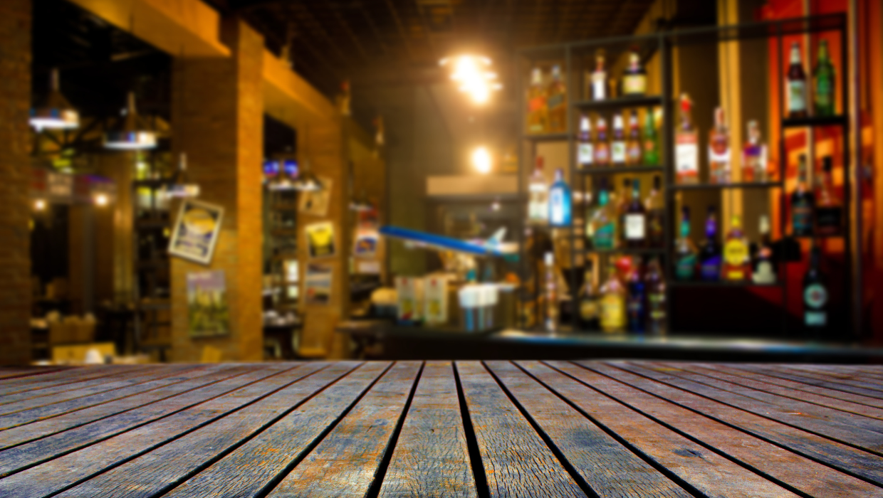 Stock image of a bar