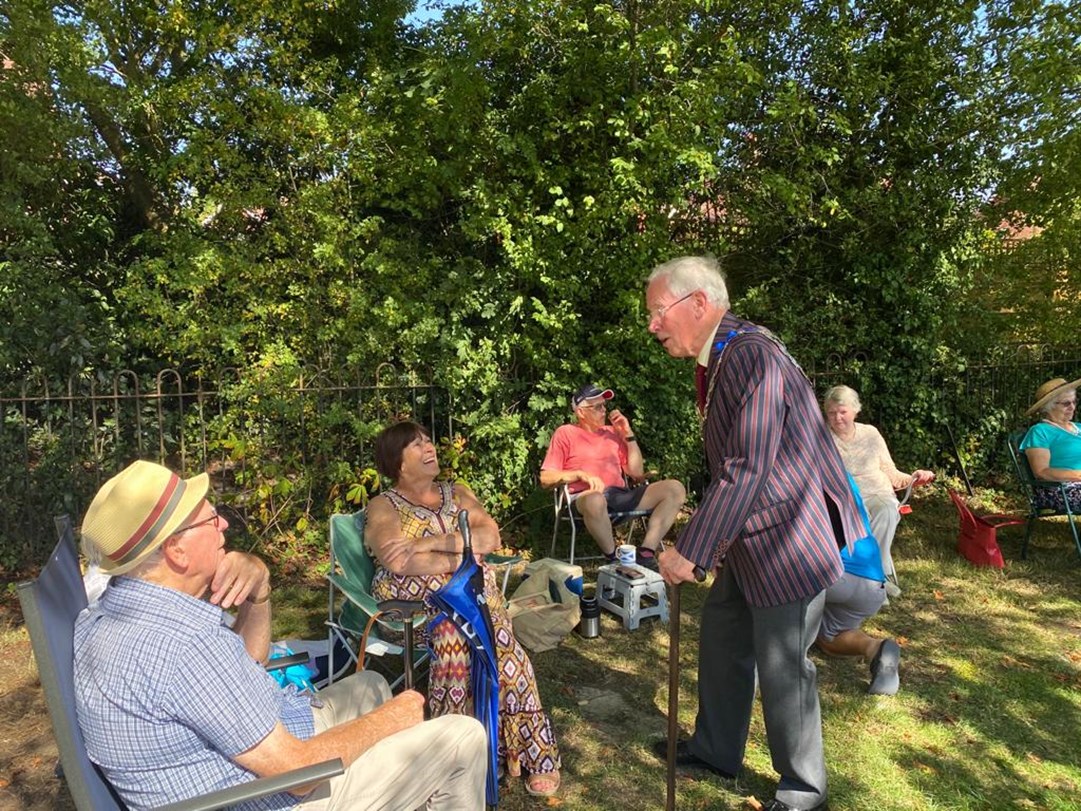 The Mayor of Ashford visiting his charity Parkinson's Ashford
