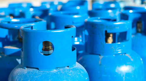 blue gas cylinders