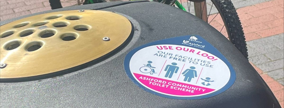 An image of the new Community Toilet Scheme sticker on a bin