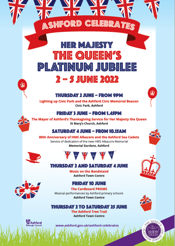 The Queen's Platinum Jubilee time table of events poster