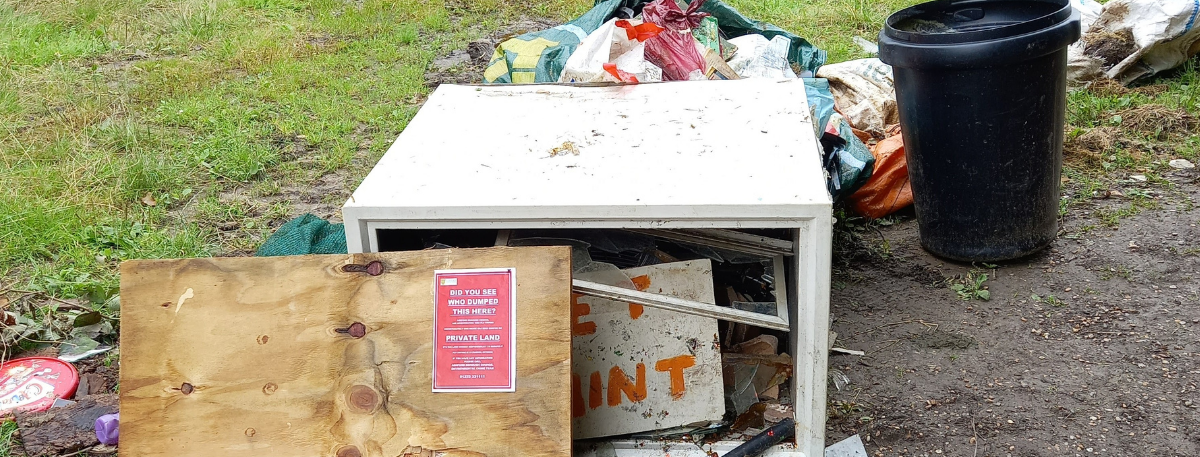 rubbish illegally dumped in Sissinghurst, Ashford