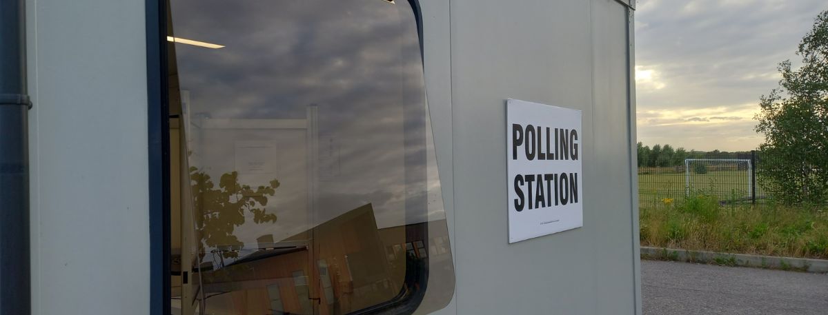 Polling station on election day